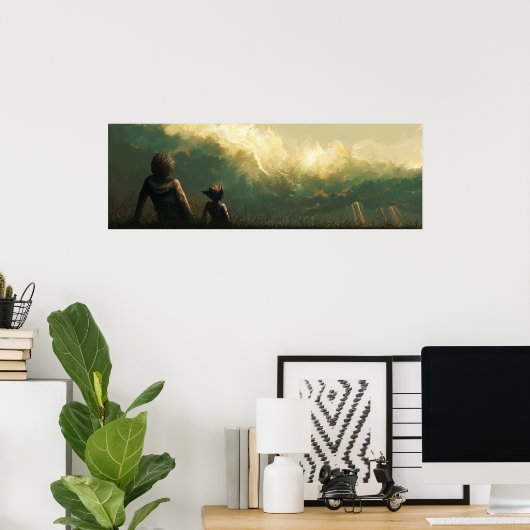 jongen, overwonnen poster (Thuiskantoor)