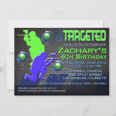 Jongen Paintball Birthday Invitation Kaart (Voorkant)