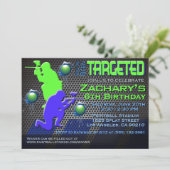 Jongen Paintball Birthday Invitation Kaart (Staand voorkant)