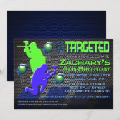 Jongen Paintball Birthday Invitation Kaart (Voorkant / Achterkant)