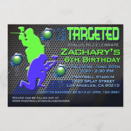 Jongen Paintball Birthday Invitation Kaart