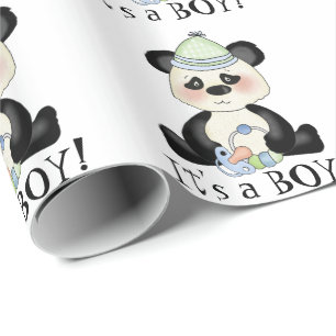 Jongen Panda-Beer, verpakkingspapier Cadeaupapier