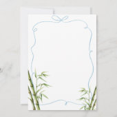 Jongen Panda met Bow Blue Handgetrokken Verjaardag Kaart (Achterkant)