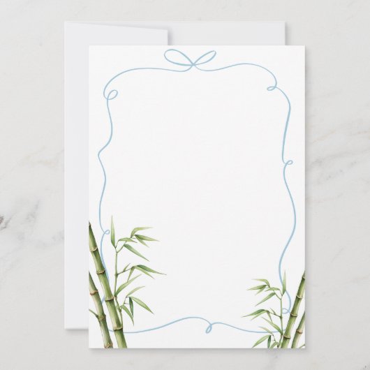 Jongen Panda met Bow Blue Handgetrokken Verjaardag Kaart (Achterkant)