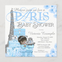 Jongen Paris baby shower uitnodigingen