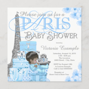 Jongen Paris baby shower uitnodigingen