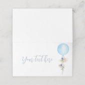 Jongen Party Place Card Birthday Baby shower Plaatskaartje (Buitenkant ongevouwen)