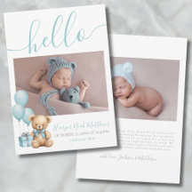 Jongen Pasgeboren Geboorte Foto Baby Aankondiging