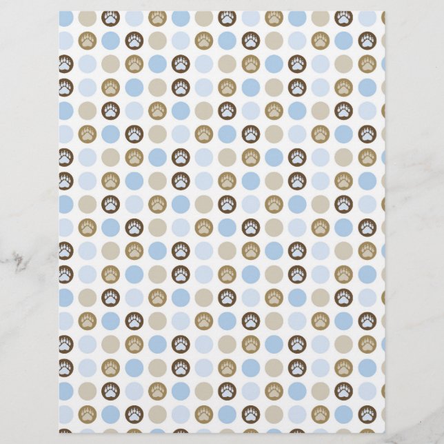 Jongen Pauw print poka dots scrapbook paper (Voorkant)