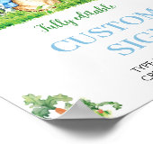 Jongen Peter Konijn Verjaardagsfeestje Custom Sign Poster (Hoek)