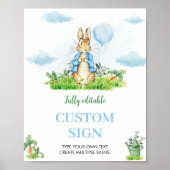 Jongen Peter Konijn Verjaardagsfeestje Custom Sign Poster (Voorkant)