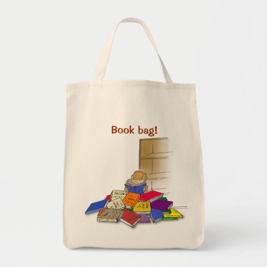 Jongen peuter omringd door boeken. tote bag (Voorkant)