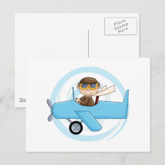 Jongen Pilot Tshirts en Gifts Briefkaart (Voorkant / Achterkant)
