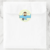 Jongen Pilot Tshirts en Gifts Ronde Sticker (Tas)