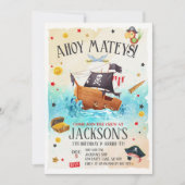 Jongen Piraat Verjaardag Uitnodiging (Voorkant)