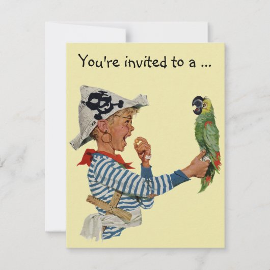  jongen Pirate Child Birthday Party Invitation Kaart (Voorkant)