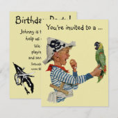  jongen Pirate Child Birthday Party Invitation Kaart (Voorkant / Achterkant)