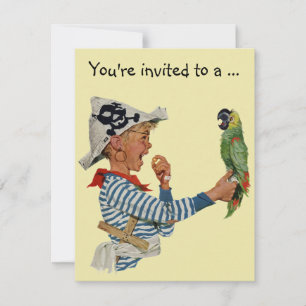 jongen Pirate Child Birthday Party Invitation Kaart