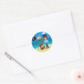Jongen Pirate met Treasure Chest Stickers (Envelop)