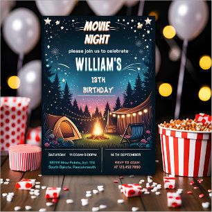 jongen plezier Camping Popcorn Movie Night 13e ver Kaart