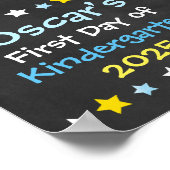 Jongen politieagent eerste schooldag schoolbord poster (Hoek)