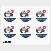 Jongen politieman en Kind blauw Ronde Sticker (Vel)