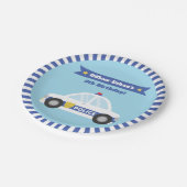 Jongen politiewagen - Birthday - partijbenodigdhed Papieren Bordje (Gekanteld)