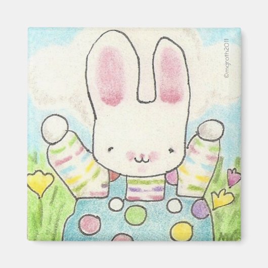jongen polka dot bunny magneet (Voorkant)