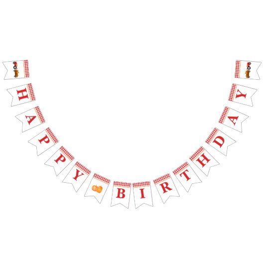 Jongen pomkin Patch Tractor Red Birthday Banner (Alle)