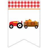 Jongen pomkin Patch Tractor Red Birthday Banner (Eerste vlag)