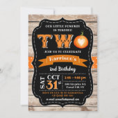 Jongen pompoen 2e verjaardag kaart (Voorkant)