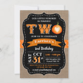 Jongen pompoen 2e verjaardag kaart (Voorkant)