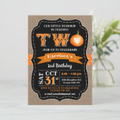 Jongen pompoen 2e verjaardag kaart (Staand voorkant)