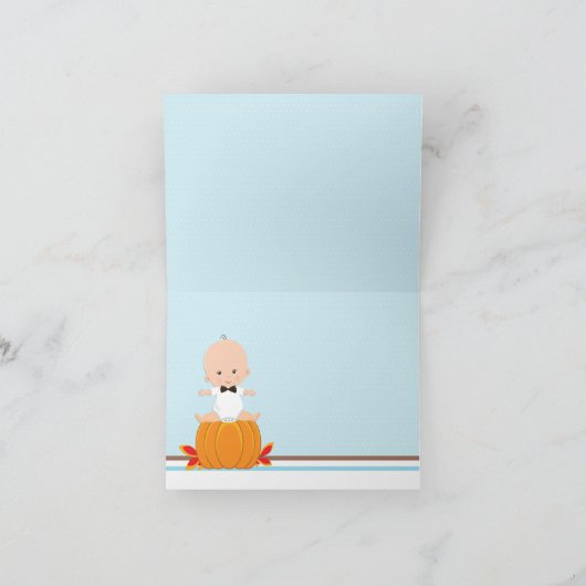 Jongen Pompoen Dank je kaarten (Binnen)