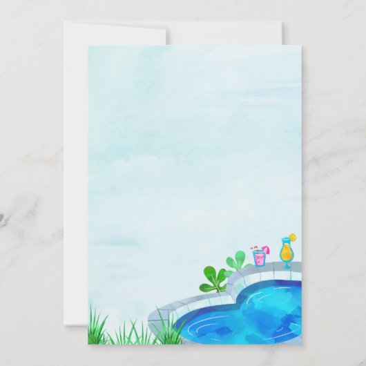 Jongen Pool Party Birthday Cool by Pool Summer Kaart (Achterkant)