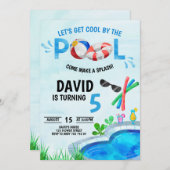 Jongen Pool Party Birthday Cool by Pool Summer Kaart (Voorkant / Achterkant)