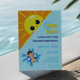 Jongen Pool Party Birthday Invitation Kaart