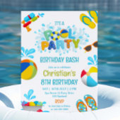Jongen Pool Party Birthday Invitation Kaart