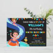 Jongen Pool party over de verjaardag van Waterslid Kaart (Staand voorkant)