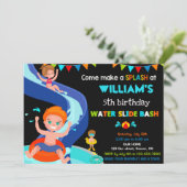 Jongen Pool party over de verjaardag van Waterslid Kaart (Staand voorkant)