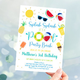 Jongen Pool Party Summer Birthday Kaart