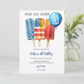 Jongen Popsicle 8e Verjaardag voor Zomerfeest Kaart (Staand voorkant)