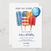 Jongen Popsicle 8e Verjaardag voor Zomerfeest Kaart (Voorkant / Achterkant)