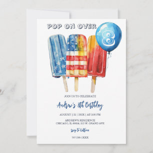 Jongen Popsicle 8e verjaardag voor zomerfeestje Kaart