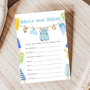 Jongen Popsicle Baby Shower Advies en Wensen Spel