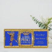 Jongen Prince is onderweg naar de Royal Blue Gold  Kaart (Staand voorkant)