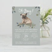 Jongen! Pug Puppy Dog Baby shower Kaart (Staand voorkant)