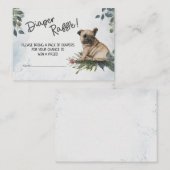 Jongen! Pug Puppy Waterverf Diaper Raffle Informatiekaartje (Voorkant / Achterkant)