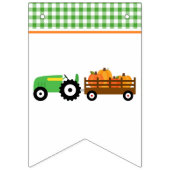 Jongen Pumpkin Patch Tractor Green Happy Birthday Vlaggetjes (Eerste vlag)