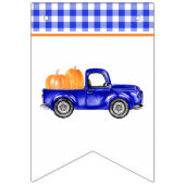 Jongen Pumpkin Patch Truck Blue Happy Birthday Ban Vlaggetjes (Eerste vlag)